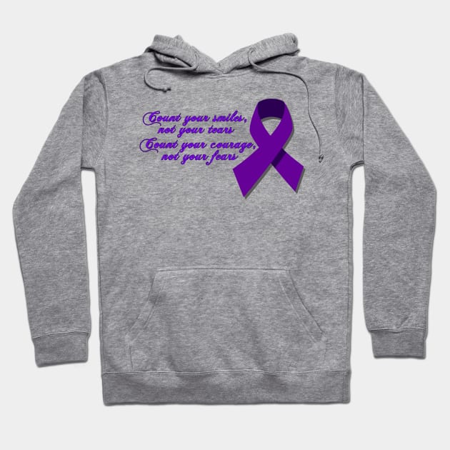 Count Your Smiles Purple Awareness Ribbon Hoodie by imphavok